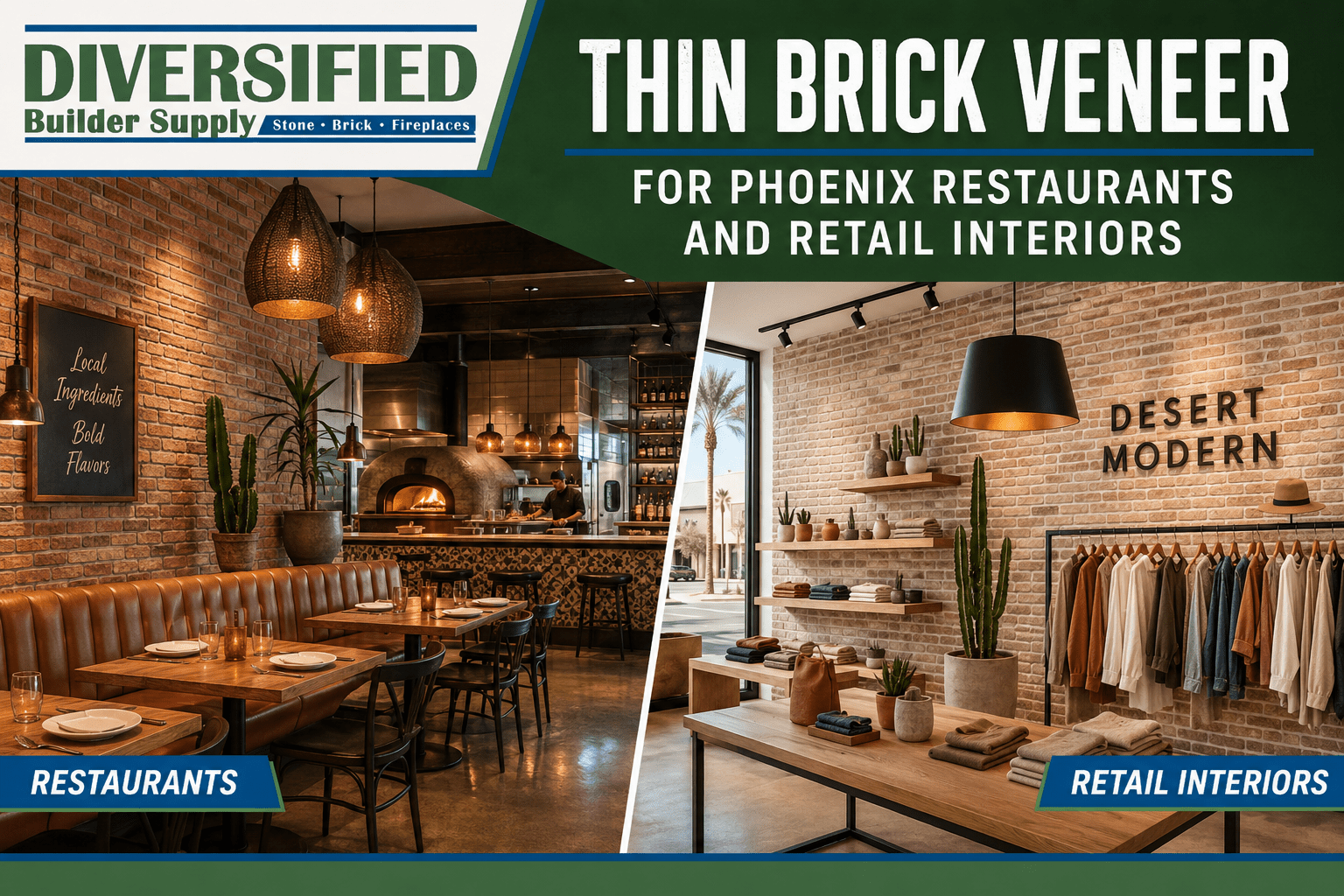 Thin Brick Veneer for Phoenix Restaurants and Retail Interiors Thin Brick Veneer for Phoenix Restaurants and Retail Interiors