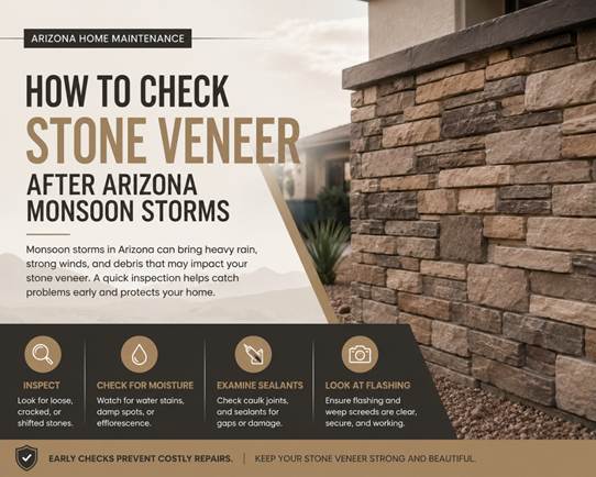 How to Check Stone Veneer After Arizona Monsoon Storms
