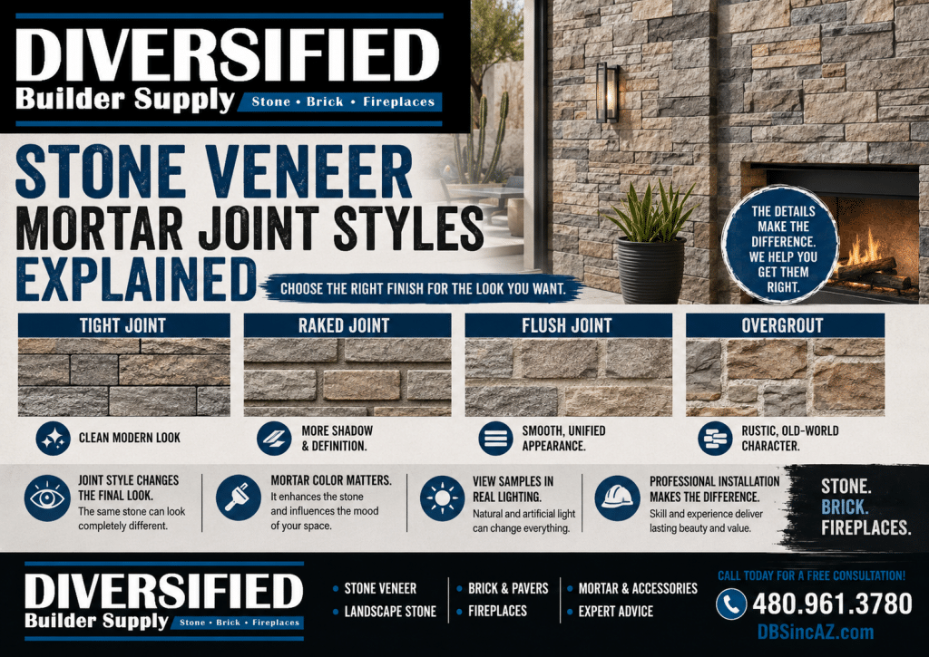 Compare tight, raked, flush, and overgrout joints before choosing a stone veneer finish.